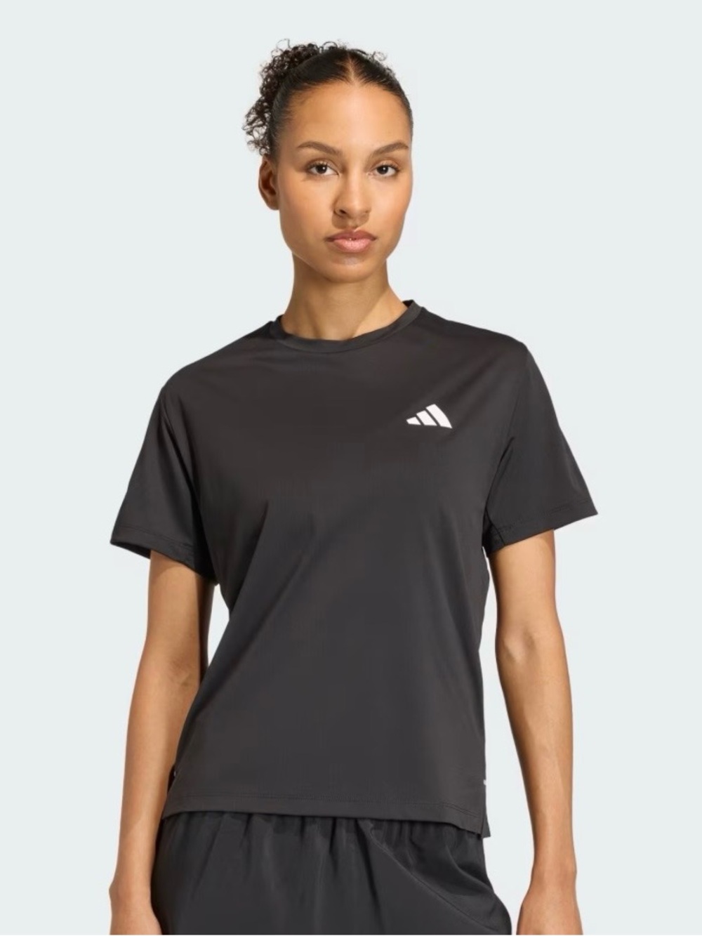 adidas Women's Black Short Sleeve Performance Running Tee